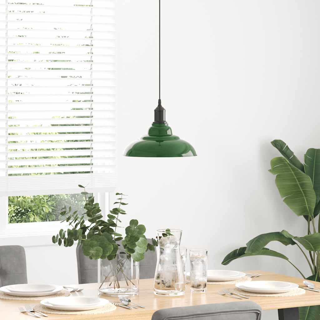 Hanglamp In Hoogte Verstelbaar E27 Ø31 Cm Metaal Glanzend Groen
