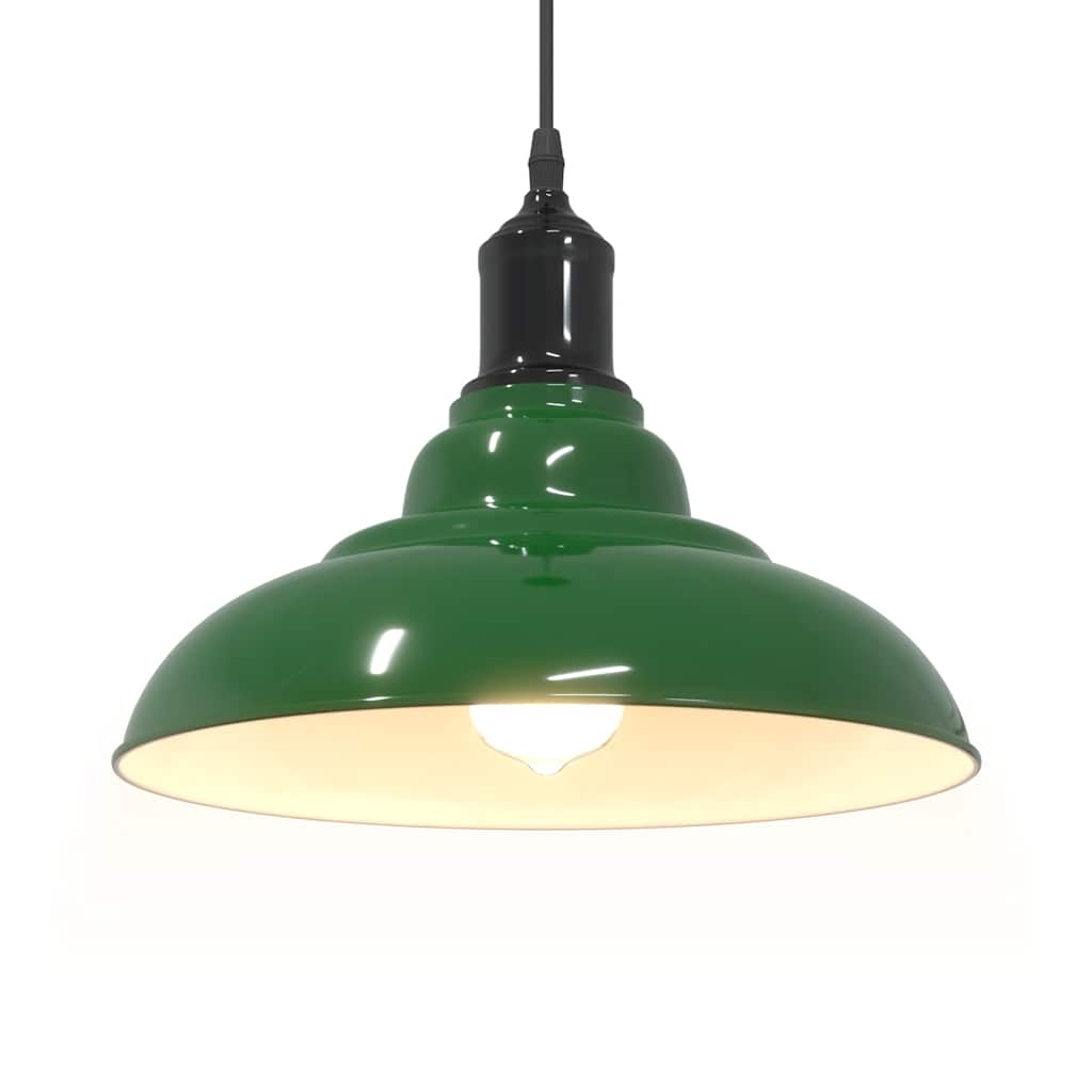 Hanglamp In Hoogte Verstelbaar E27 Ø31 Cm Metaal Glanzend Groen