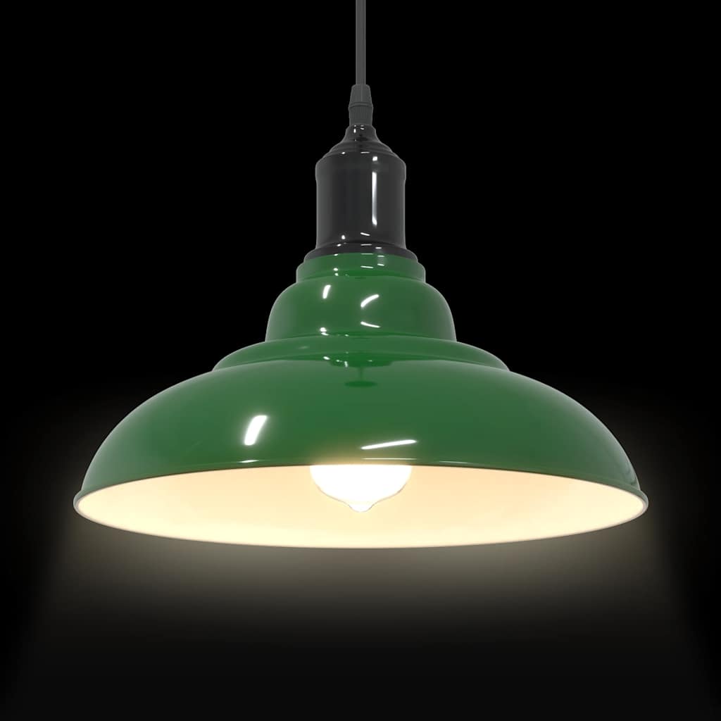 Hanglamp In Hoogte Verstelbaar E27 Ø31 Cm Metaal Glanzend Groen