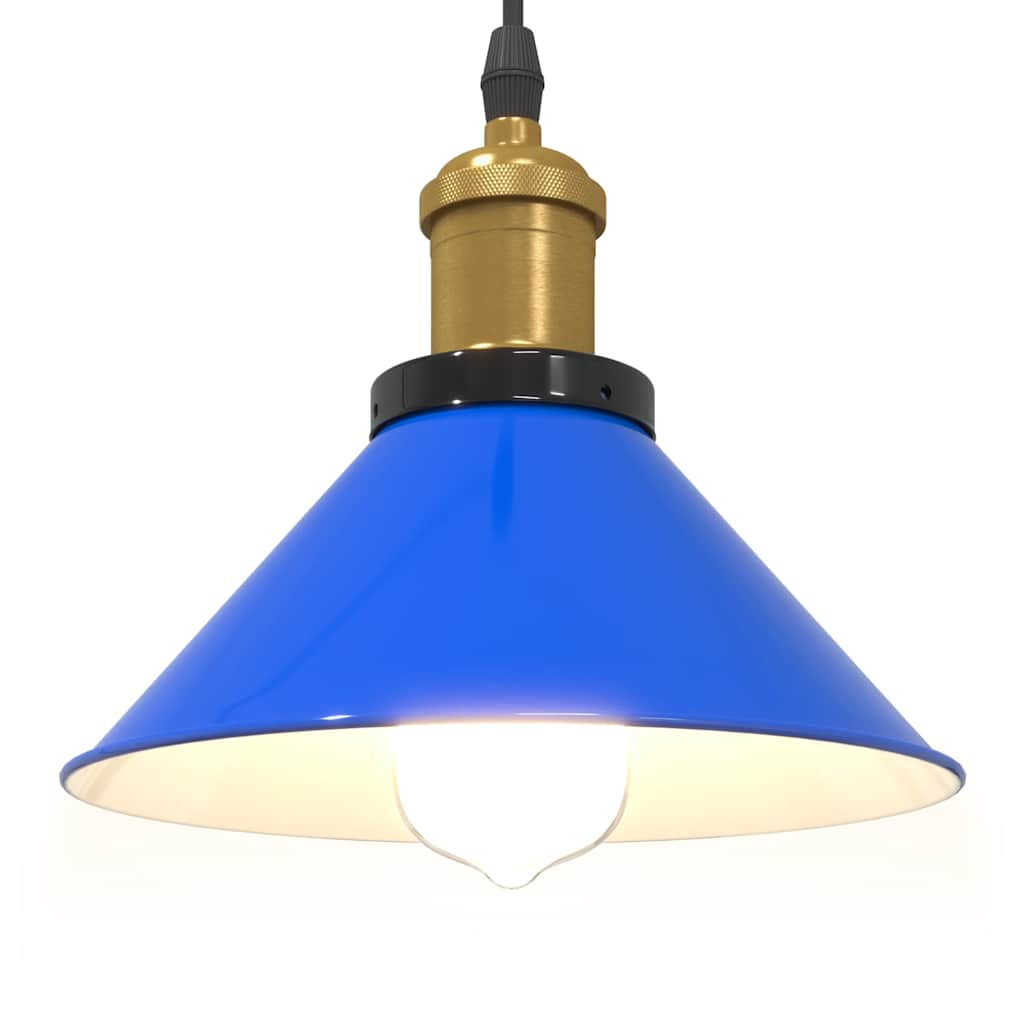 Hanglamp In Hoogte Verstelbaar E27 Ø22 Cm Metaal Donkerblauw