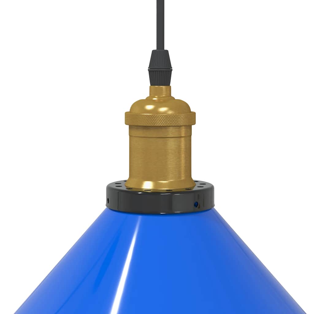 Hanglamp In Hoogte Verstelbaar E27 Ø22 Cm Metaal Donkerblauw