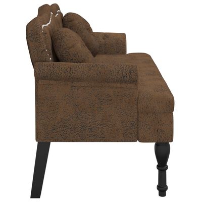 Bankje met Kunstsuèdeleer en Kussens in Elegant Design