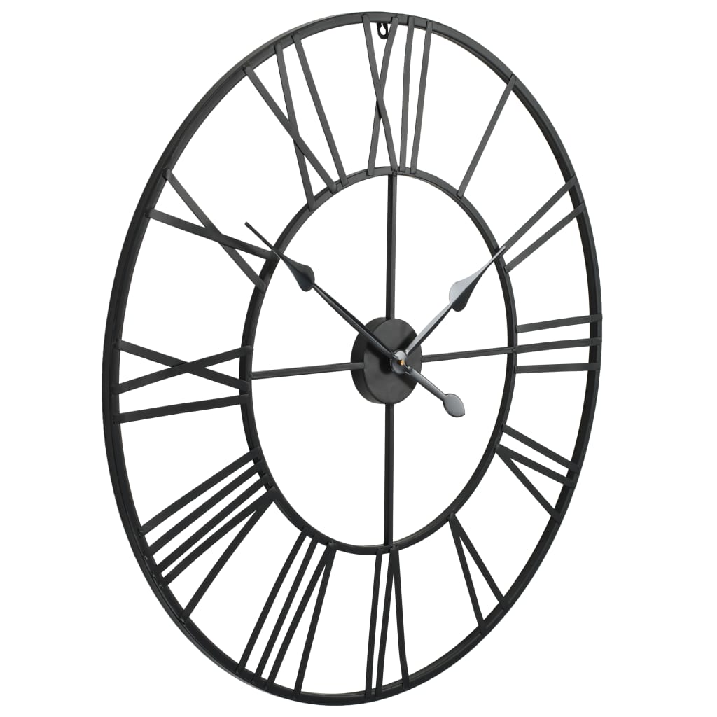Wandklok Vintage-Stijl Met Quartz-Mechanisme Xxl 80 Cm Metaal Betongrijs