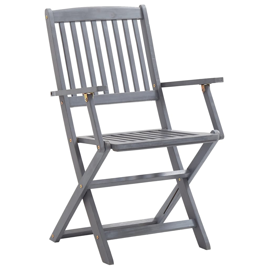 5-Delige Tuinset Massief Acaciahout Grijs