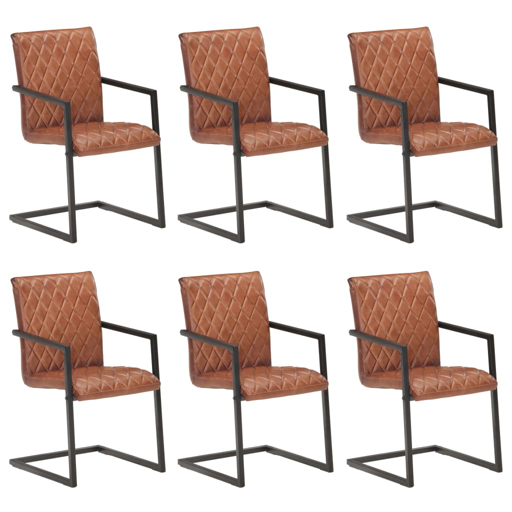 Eetkamerstoelen Echt Leer Bruin