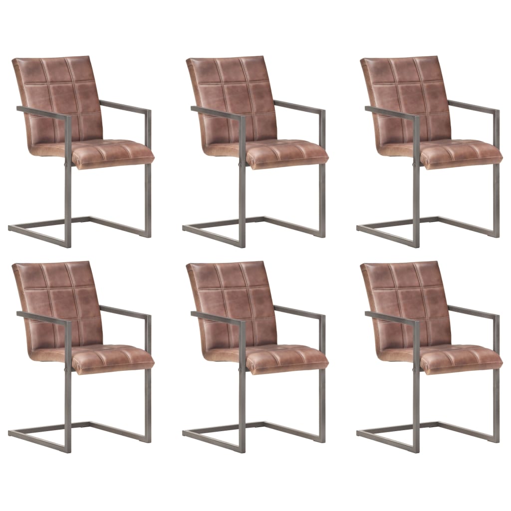Eetkamerstoelen Echt Leer Bruin