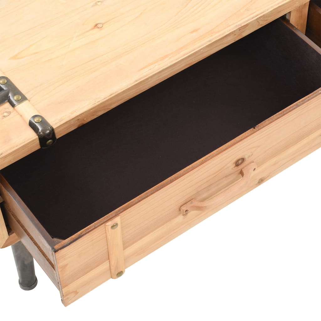 Tv-Meubel 110X33X35 Cm Massief Vurenhout