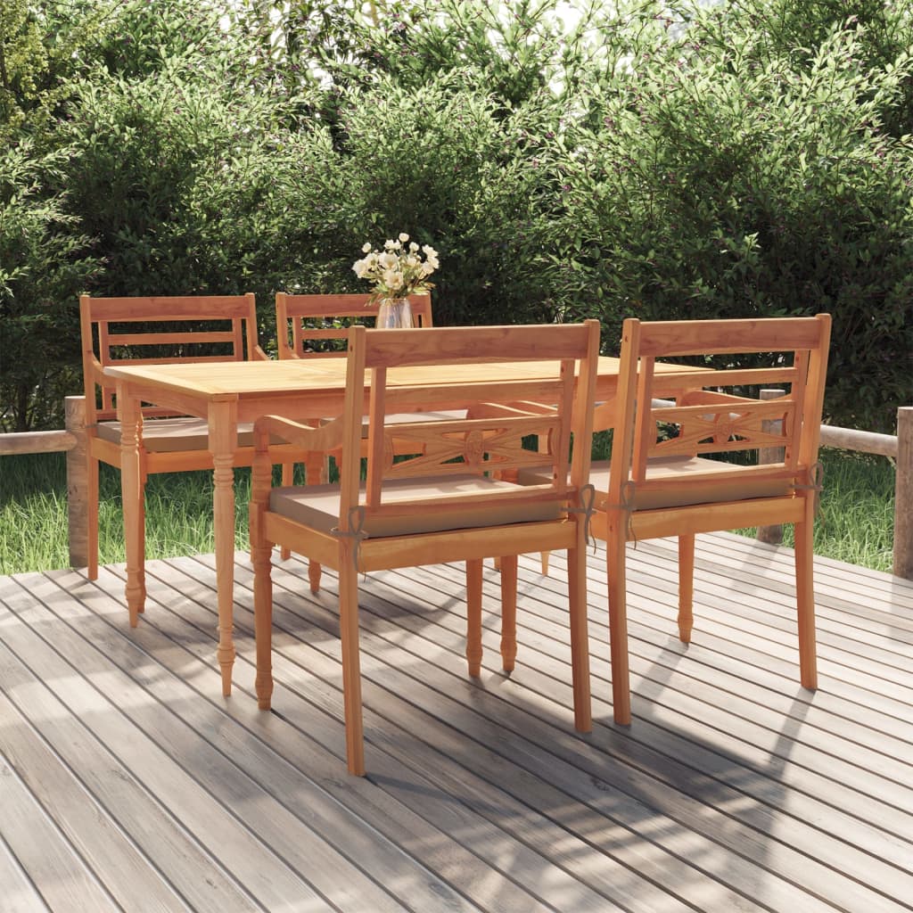 5-Delige Tuinset Massief Teakhout