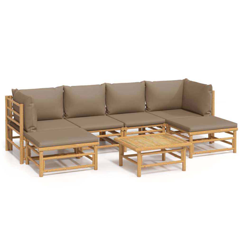 7-Delige Loungeset Met Kussens Bamboe