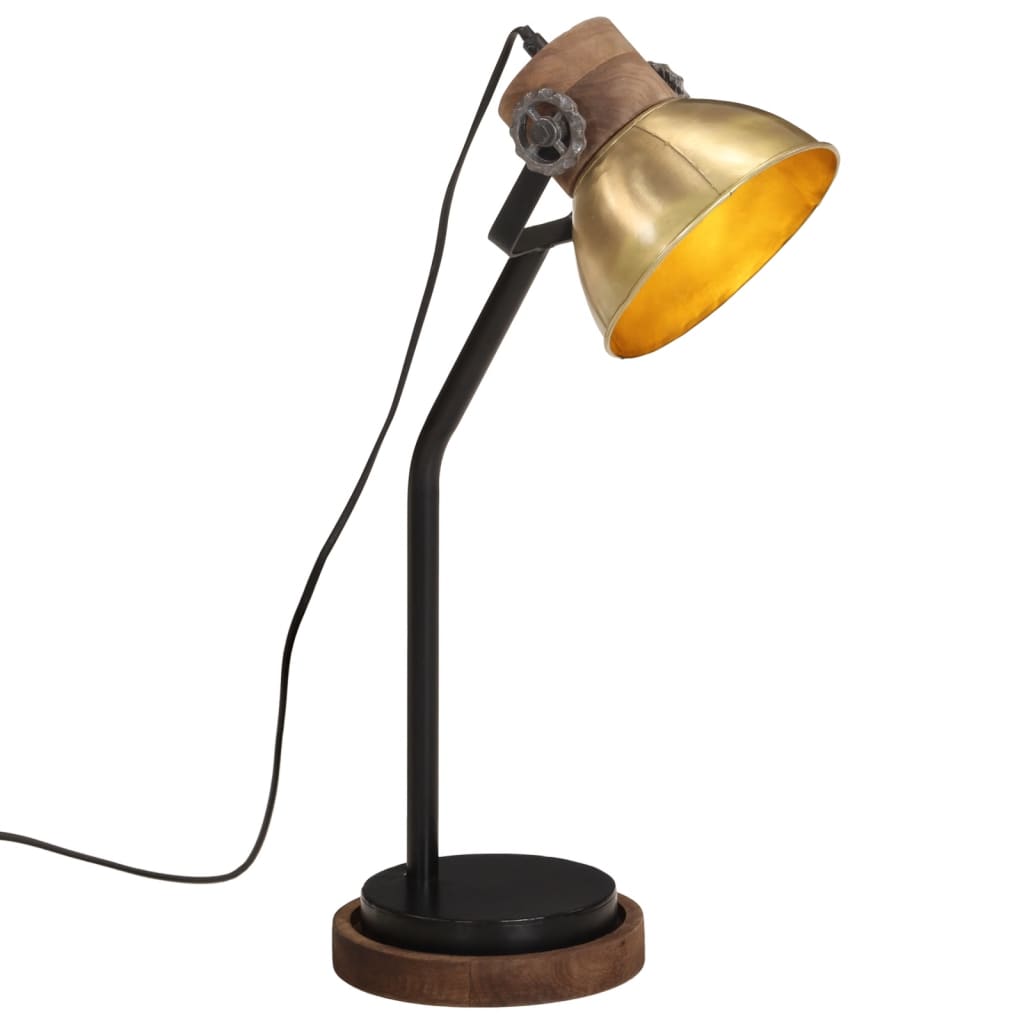 Bureaulamp 25 W E27 18X18X60 Cm Antiek Messingkleurig