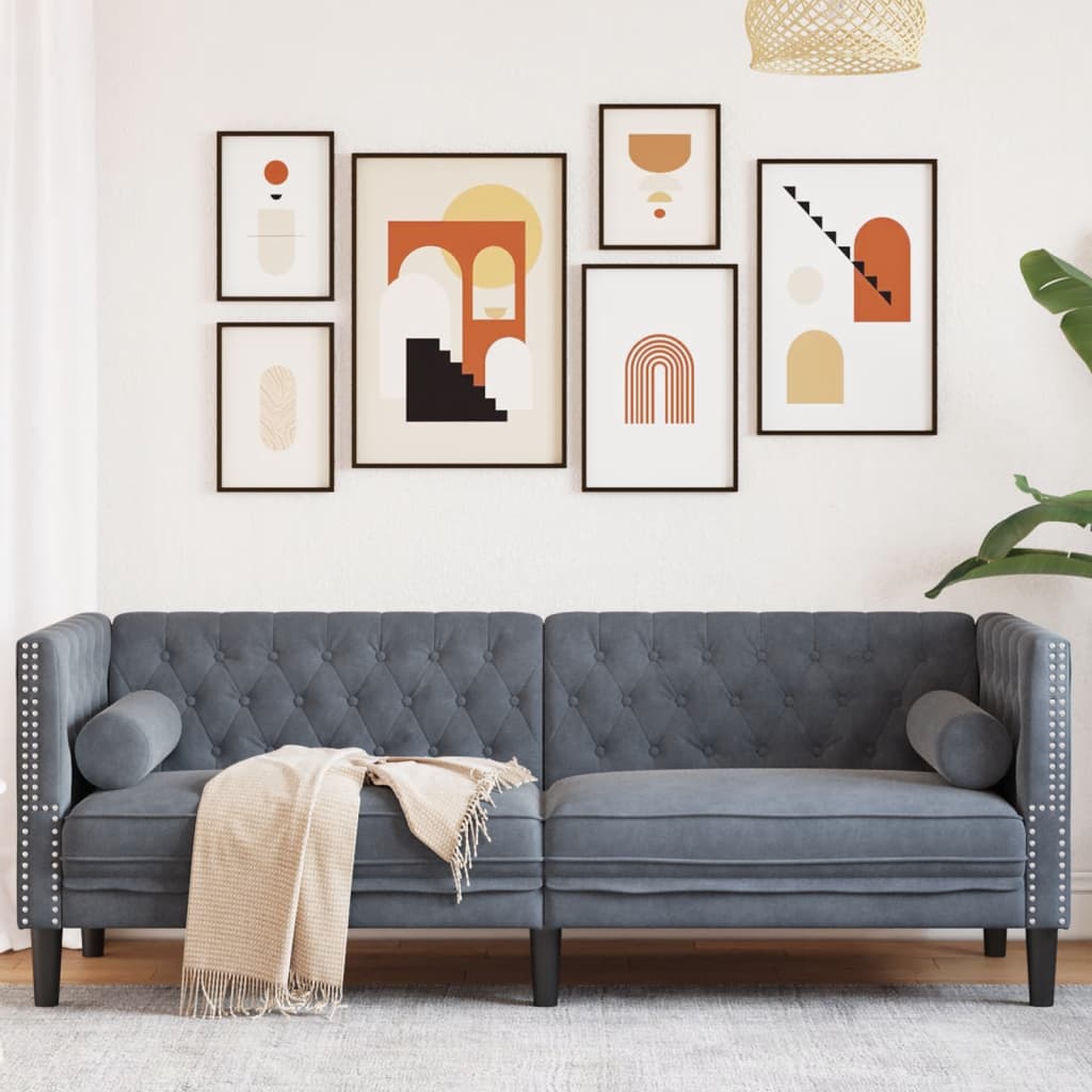 Chesterfield-Stijl Met Bolsters Kunstsuède