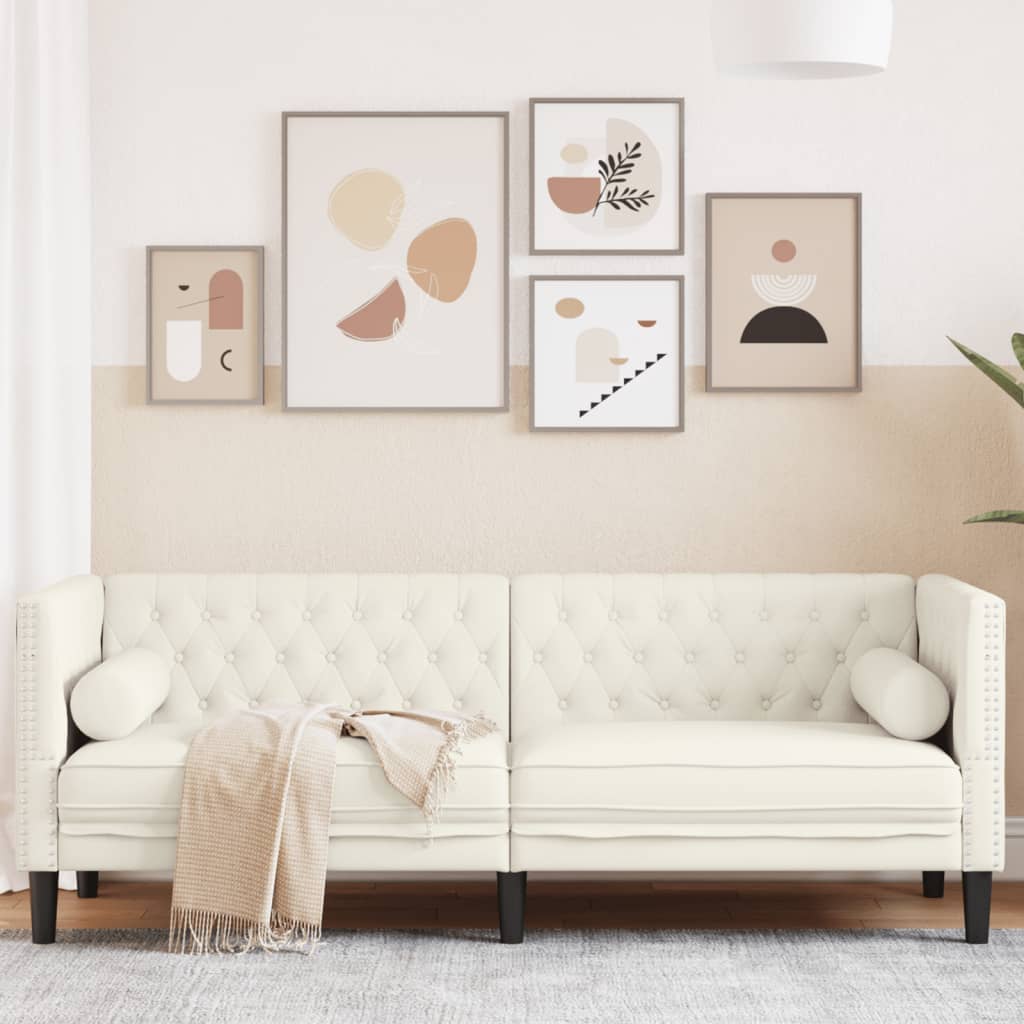 Chesterfield-Stijl Met Bolsters Kunstsuède