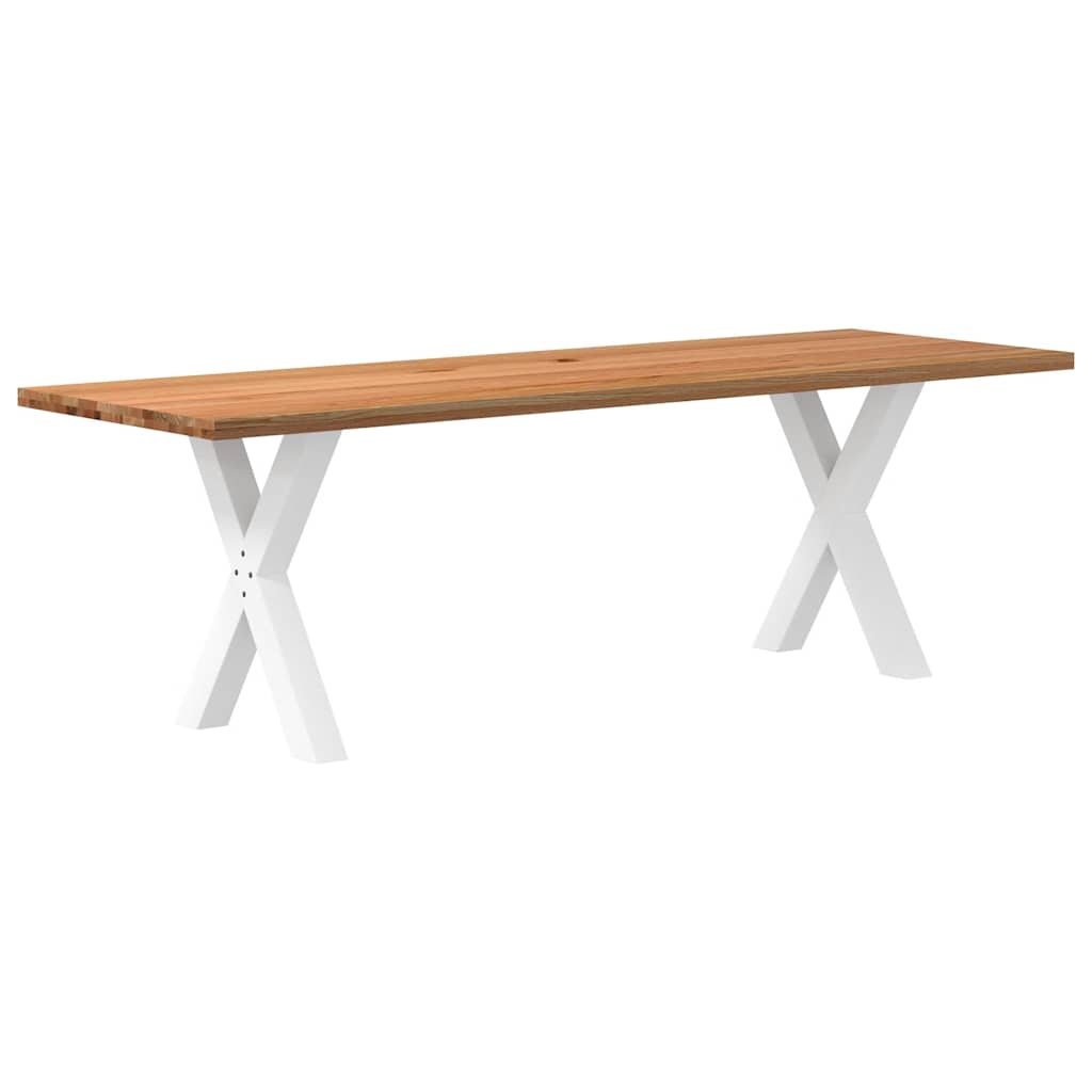Eettafel Rechthoekig Massief Eikenhout Lichtbruin