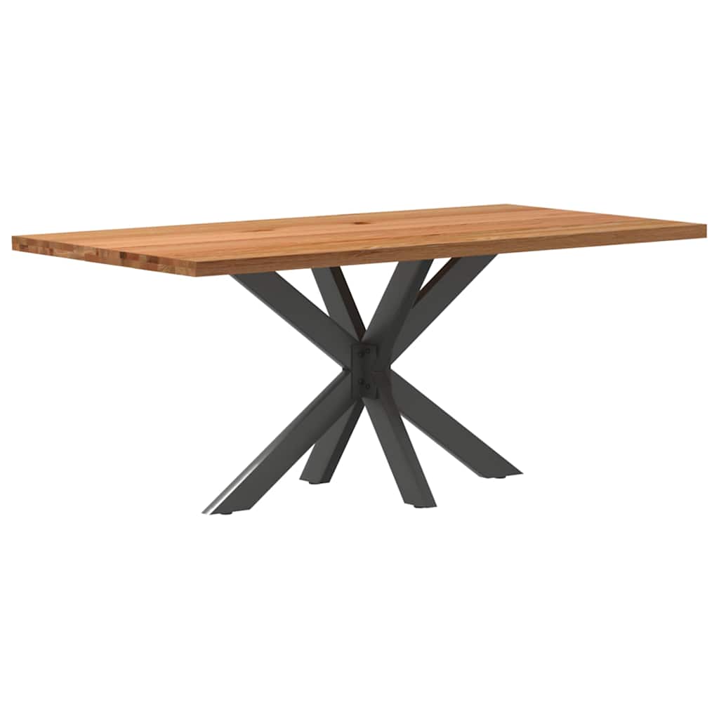 Eettafel Rechthoekig Massief Eikenhout Lichtbruin