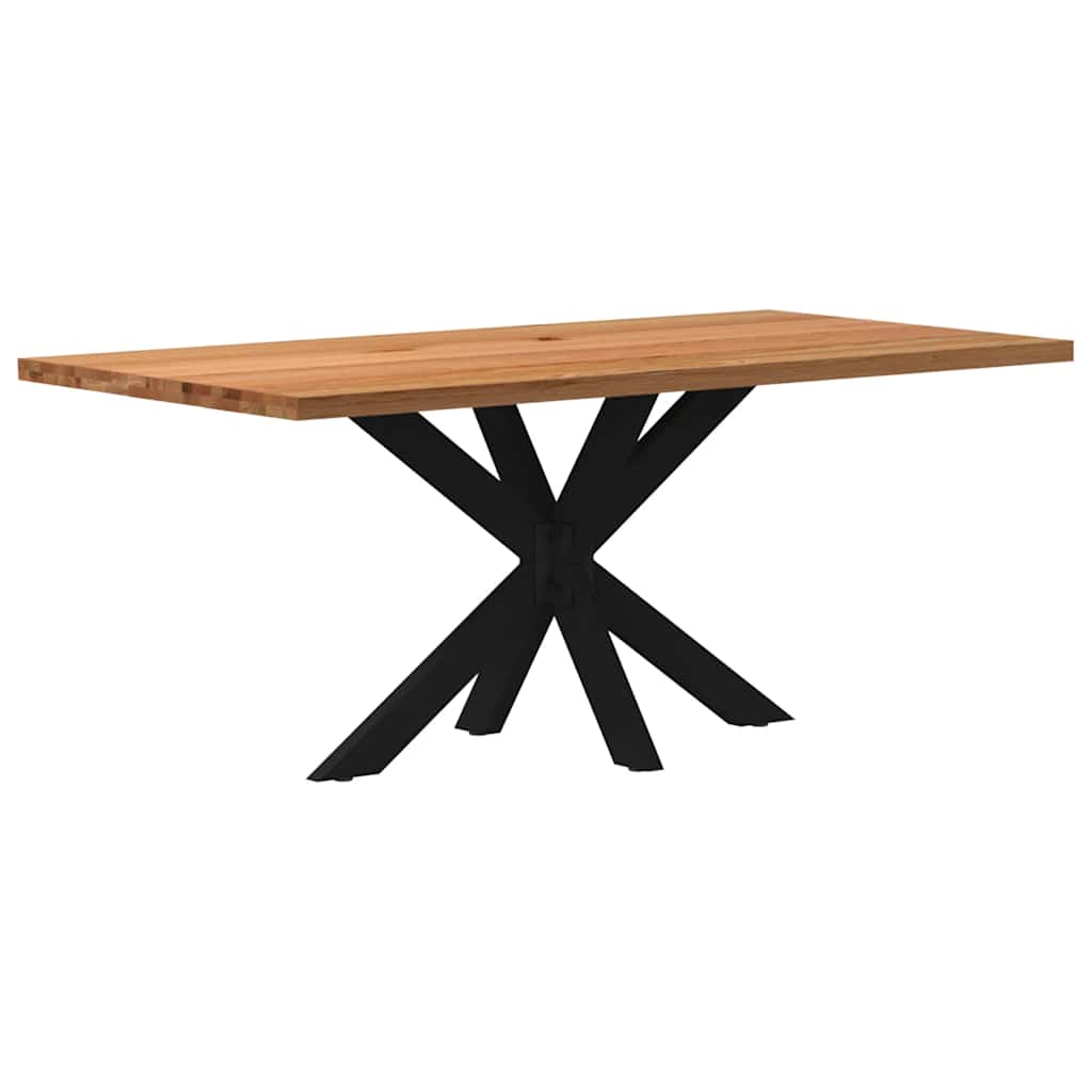 Eettafel Rechthoekig Massief Eikenhout Lichtbruin