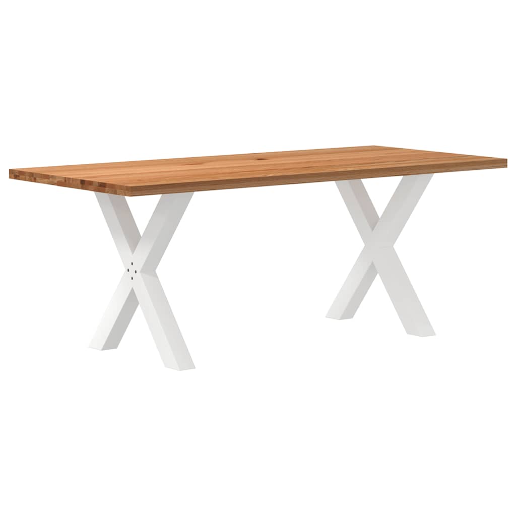 Eettafel Rechthoekig Massief Eikenhout Lichtbruin