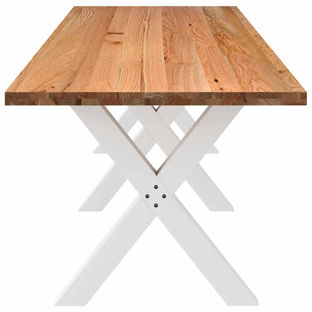 Eettafel Rechthoekig Massief Eikenhout Lichtbruin