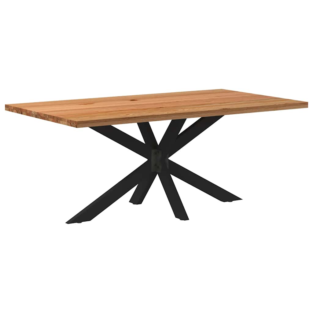 Eettafel Rechthoekig Massief Eikenhout Lichtbruin