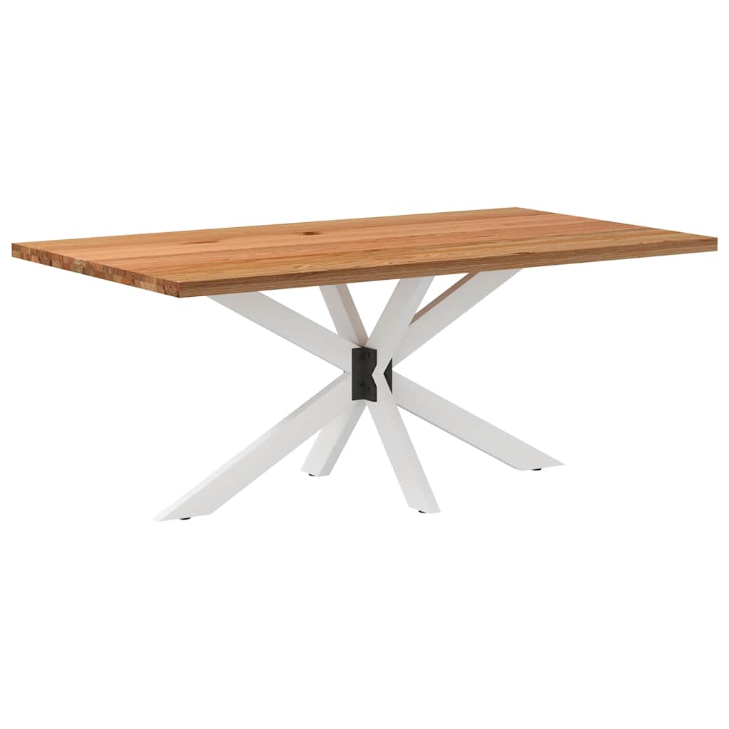 Eettafel Rechthoekig Massief Eikenhout Lichtbruin