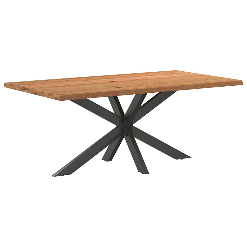 Eettafel Rechthoekig 180X100X74 Cm Massief Eikenhout Lichtbruin