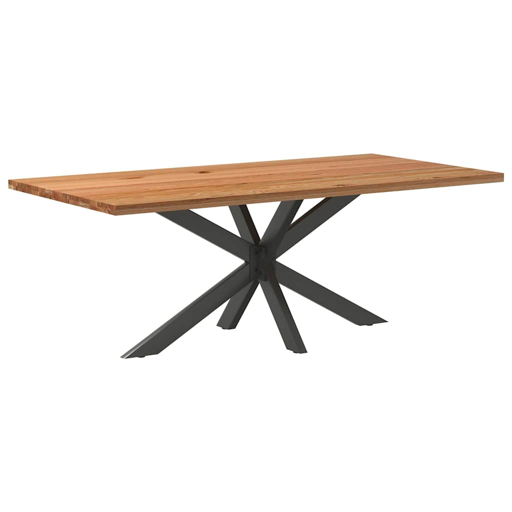 Eettafel Rechthoekig Massief Eikenhout Lichtbruin