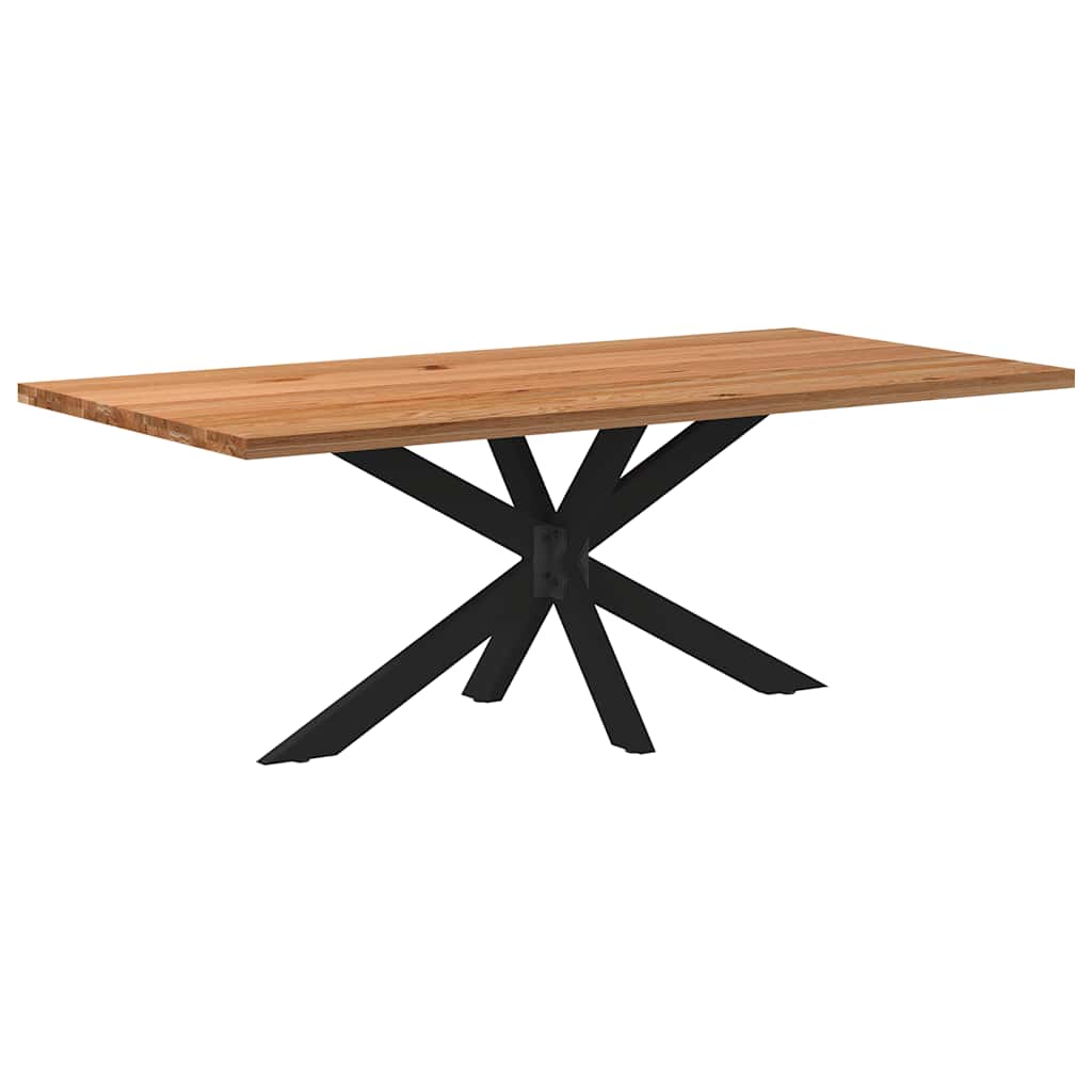 Eettafel Rechthoekig Massief Eikenhout Lichtbruin