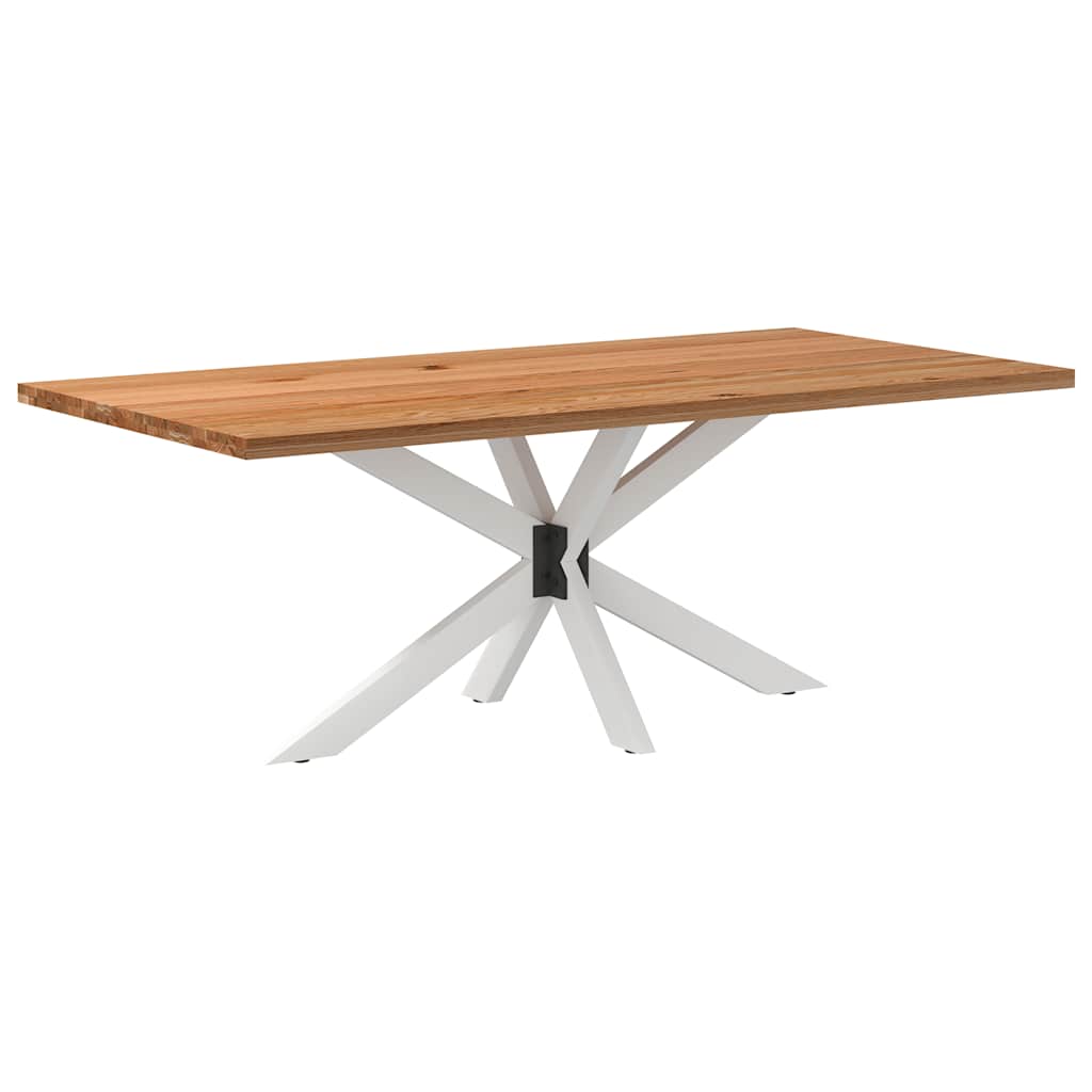 Eettafel Rechthoekig Massief Eikenhout Lichtbruin