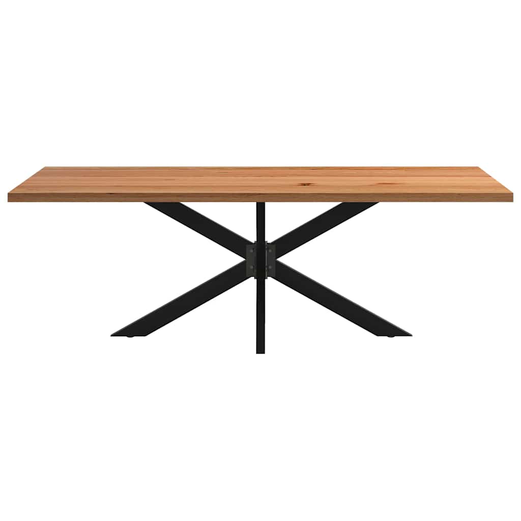 Eettafel Rechthoekig Massief Eikenhout Lichtbruin