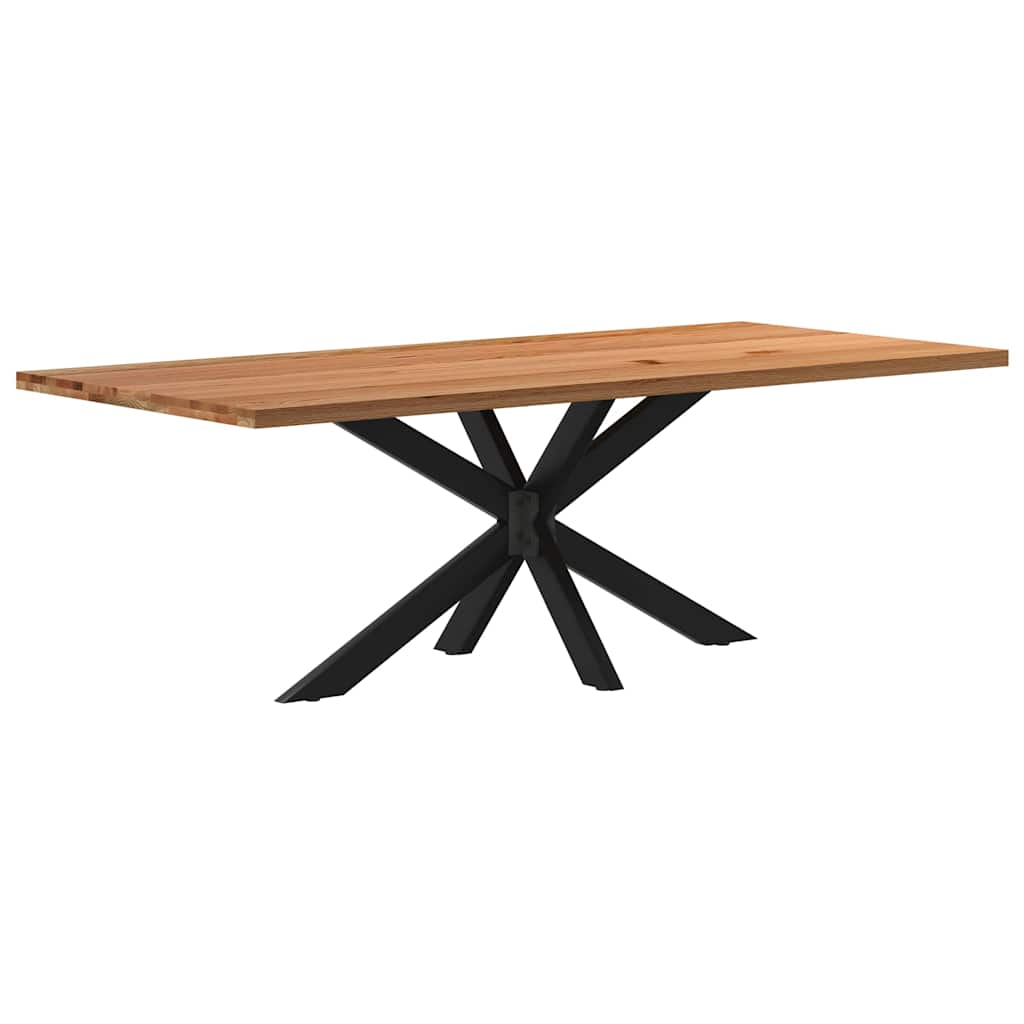 Eettafel Rechthoekig Massief Eikenhout Lichtbruin