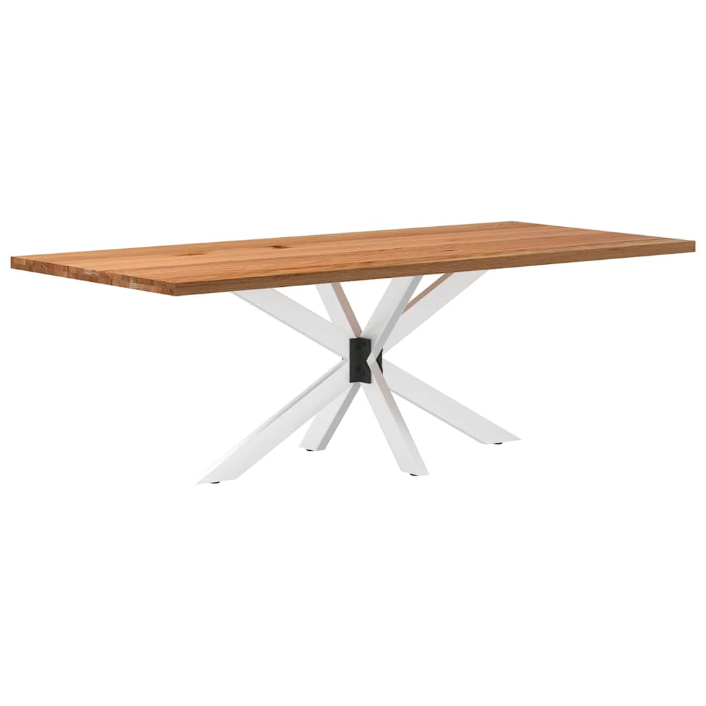 Eettafel Rechthoekig Massief Eikenhout Lichtbruin