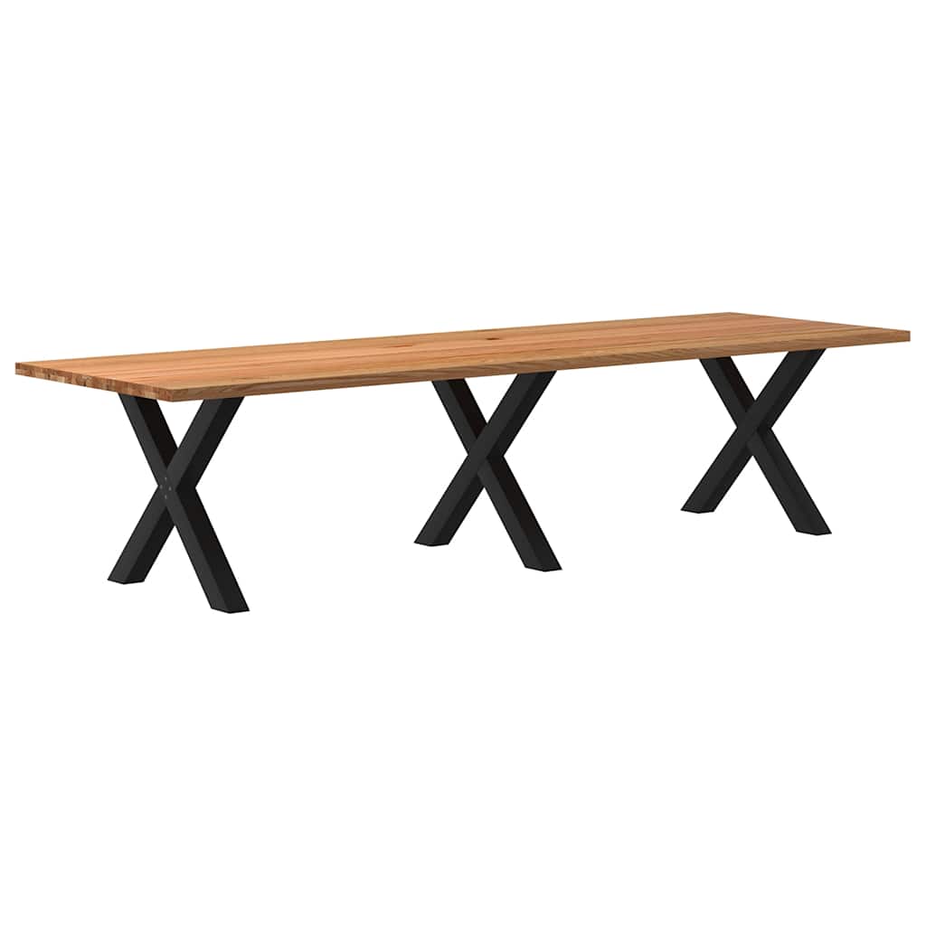 Eettafel Rechthoekig Massief Eikenhout Lichtbruin