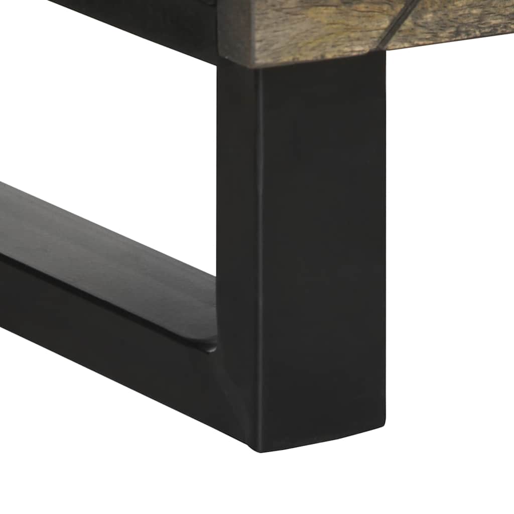 Hoge Kast 40X33X110 Cm Massief Mangohout Zwart