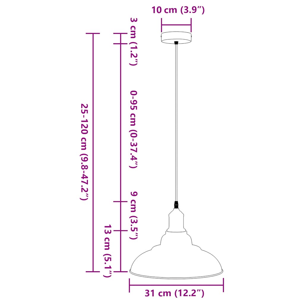 Hanglamp In Hoogte Verstelbaar E27 Ø31 Cm Metaal Glanzend Groen