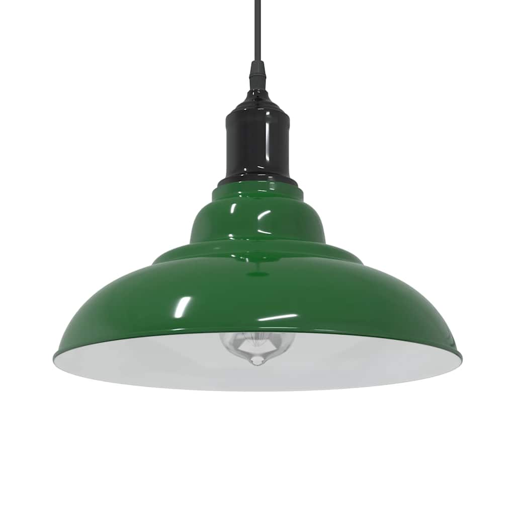 Hanglamp In Hoogte Verstelbaar E27 Ø31 Cm Metaal Glanzend Groen