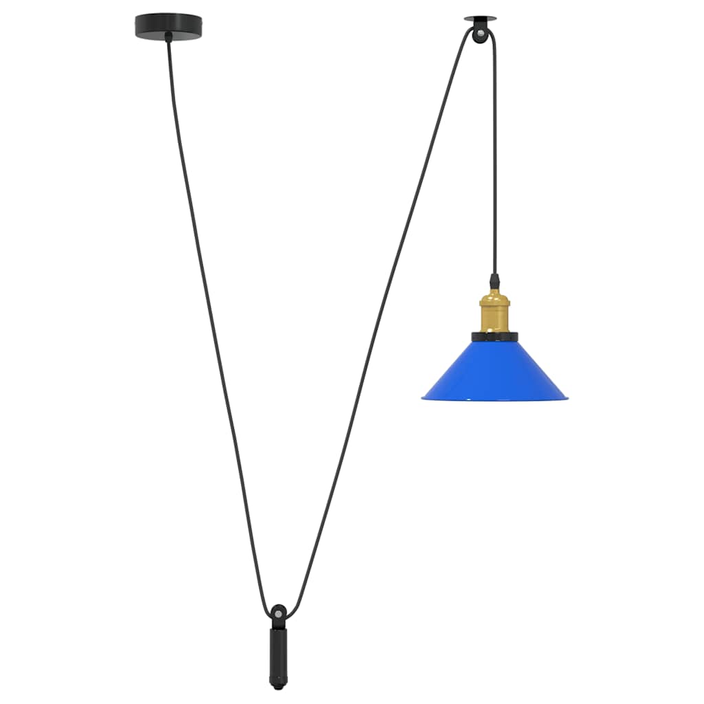 Hanglamp In Hoogte Verstelbaar E27 Ø22 Cm Metaal Donkerblauw