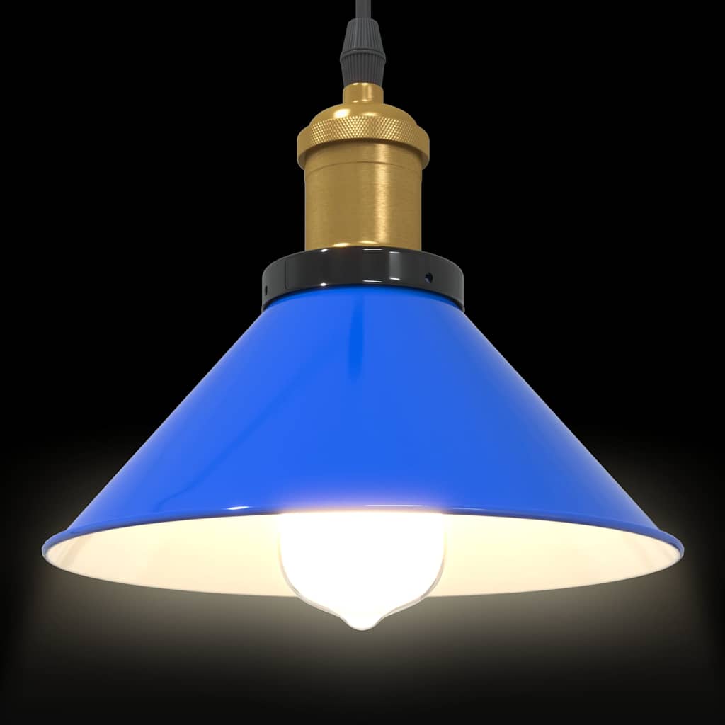 Hanglamp In Hoogte Verstelbaar E27 Ø22 Cm Metaal Donkerblauw