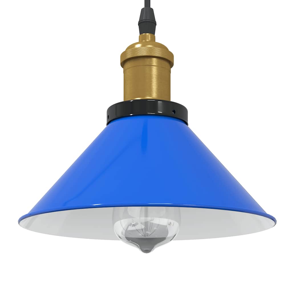 Hanglamp In Hoogte Verstelbaar E27 Ø22 Cm Metaal Donkerblauw