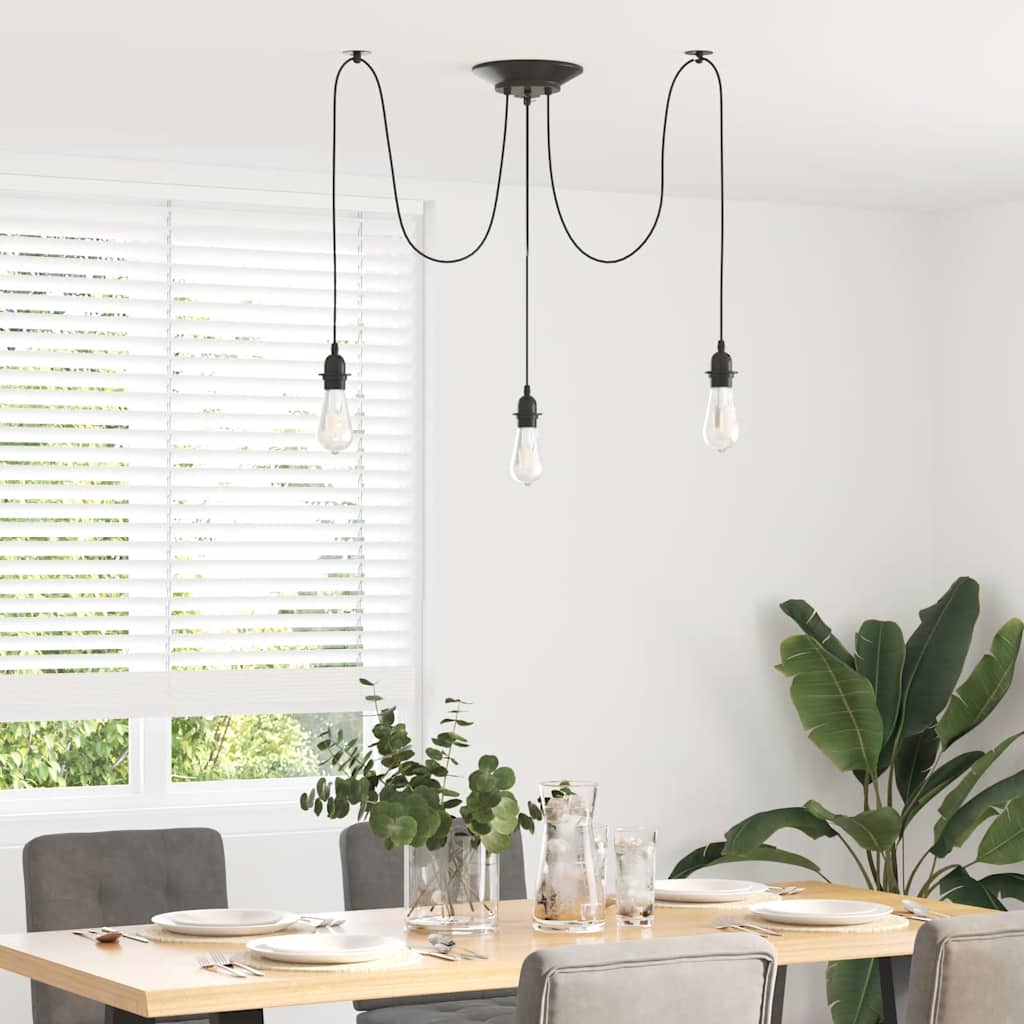 Hanglamp E27 Metaal Zwart