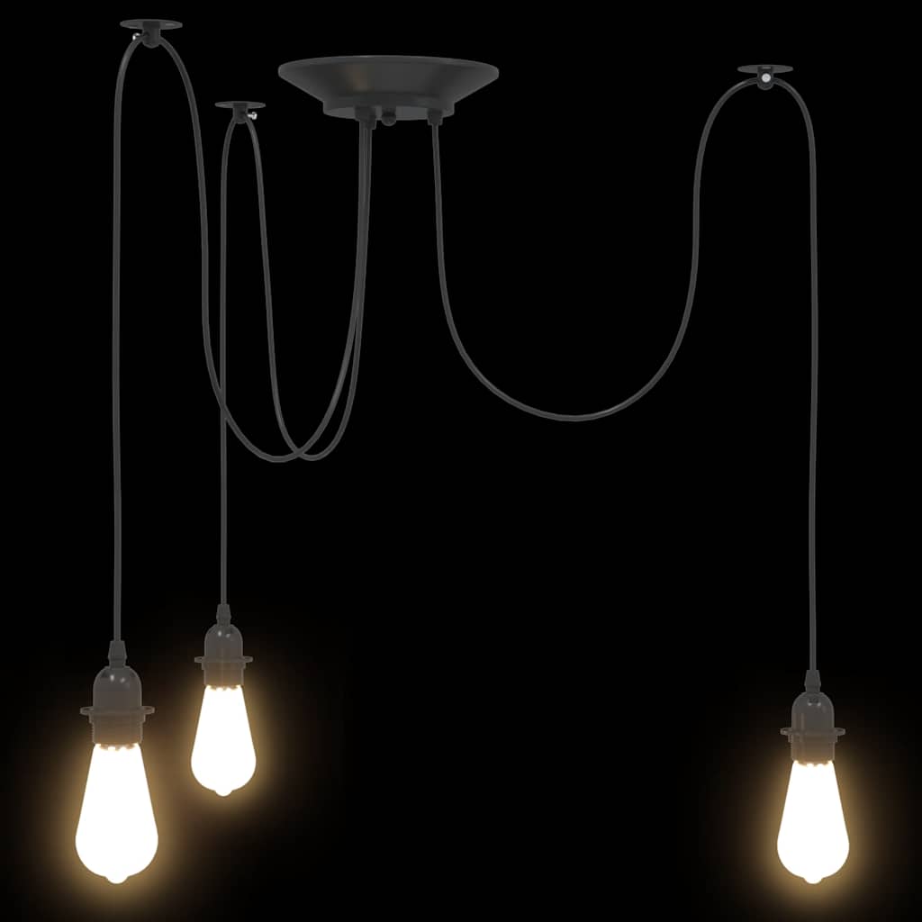 Hanglamp E27 Metaal Zwart