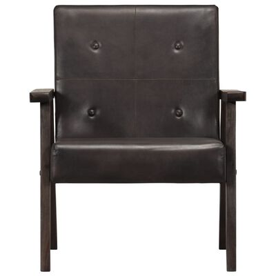 Fauteuil Echt Leer - Grijs Industrieel Ontwerp