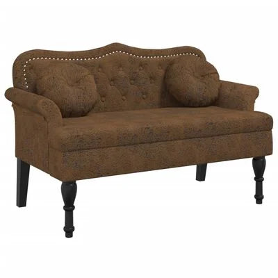 Bankje met Kunstsuèdeleer en Kussens in Elegant Design