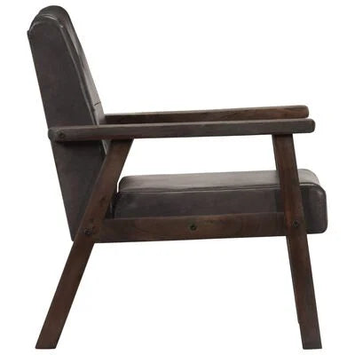 Fauteuil Echt Leer - Grijs Industrieel Ontwerp