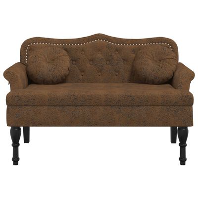 Bankje met Kunstsuèdeleer en Kussens in Elegant Design