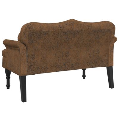 Bankje met Kunstsuèdeleer en Kussens in Elegant Design