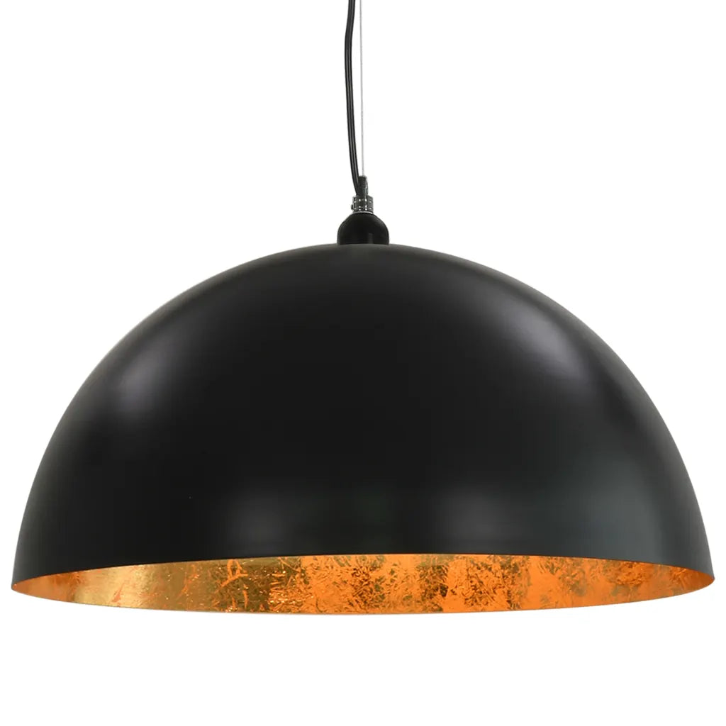 Vintage Industriële Plafondlampen Zwart & Goud - Set van 2 (40/50 cm)